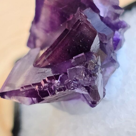 Purple Fluorite ✦ Raw Cube Crystal ✦ 16g Thumbnail Mineral Collector’s Piece - Picture 6 of 17